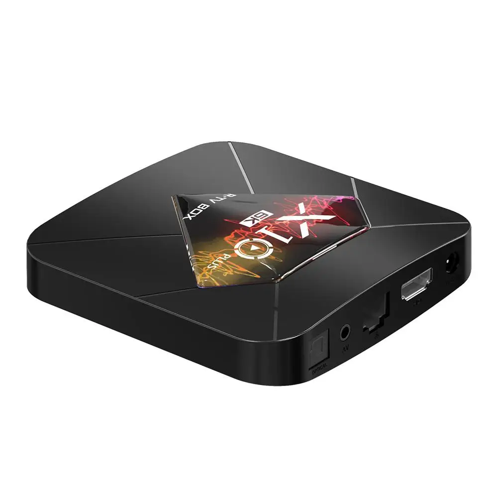 Для ОС Android 9,0 4+ 32 Гб 4+ 64 ГБ ТВ приставка Лот lcd X10 плюс Смарт ТВ приставка Android9.0 WiFi 6K Quad основной игрок+ клавиатура ТВ приставка r60
