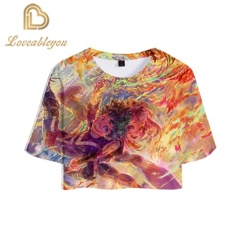 3D Print Top Crop Girl T-shirt High Quality Short Tshirt for Women Sexy Clothes Sale Casual Tops |