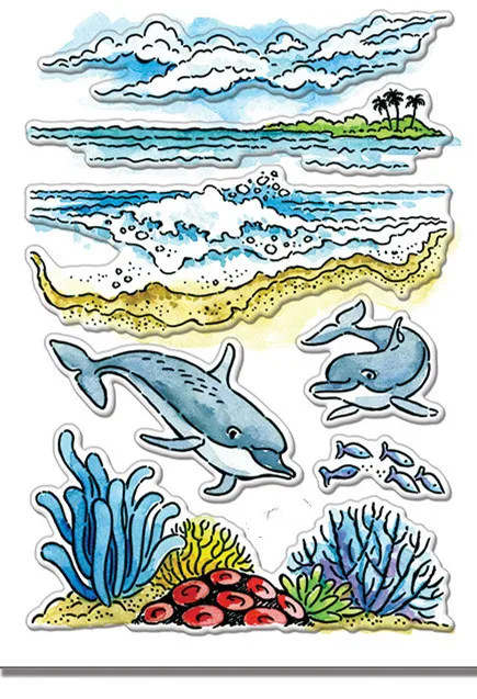 Штамп прозрачный для скрапбукинга в виде чайки 8 видов силиконовый каучук сделай