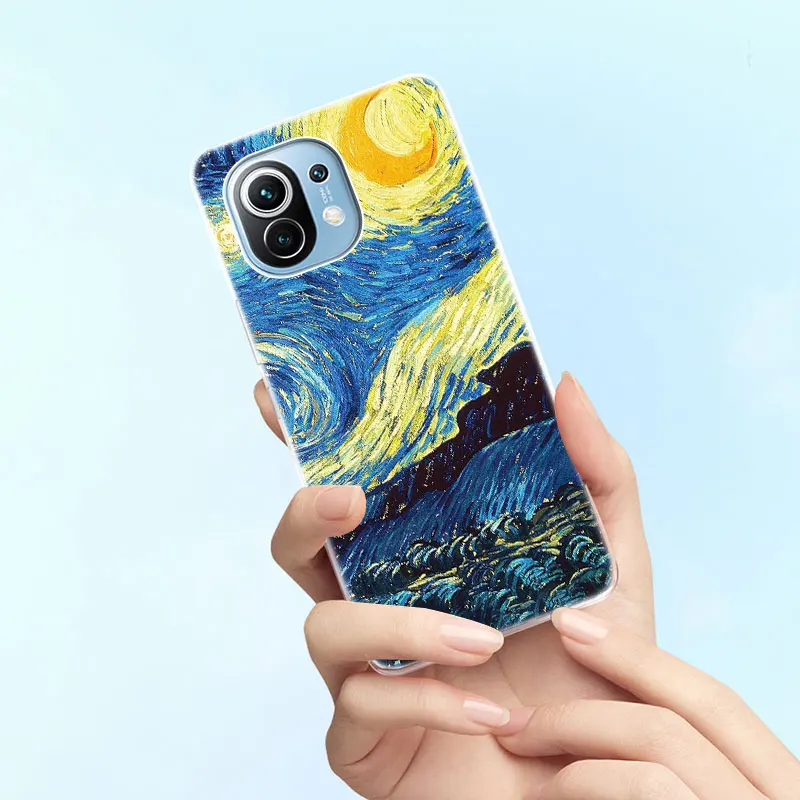 van gogh oil painting silicone case for xiaomi mi poco x3 gt nfc m3 f3 9t 10t pro 11i 11t 9 9se a1 a2 a3 11 lite 5g soft cover free global shipping