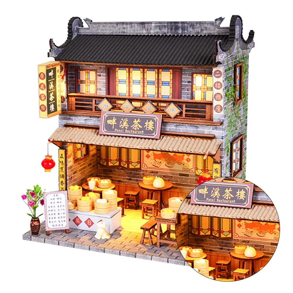 

1Pc Chinese Style House Model DIY House Assemble Model DIY House Model