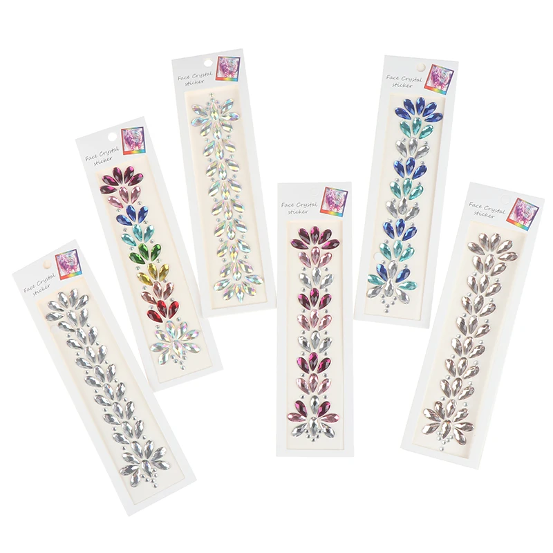 

3D Tattoo Crystal Gems Stickers Forehead Headpiece Hair Glitter Face Body Gems Shiny Sticker Temporary Tattoo Stickers