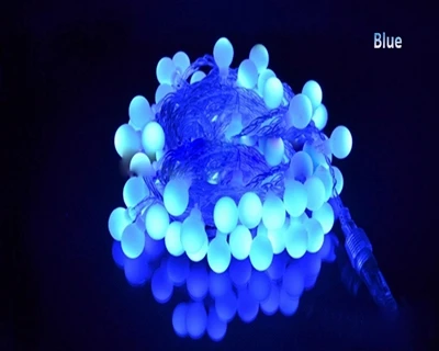 Blue Водонепроницаемый светодиодный фонарь с матовыми шариками, сказочные огни 10 м 20 м 30 м 50 м 110 В/220 В, праздничное, свадебное, уличное, Рождественское украшение - Испускаемый цвет: Blue