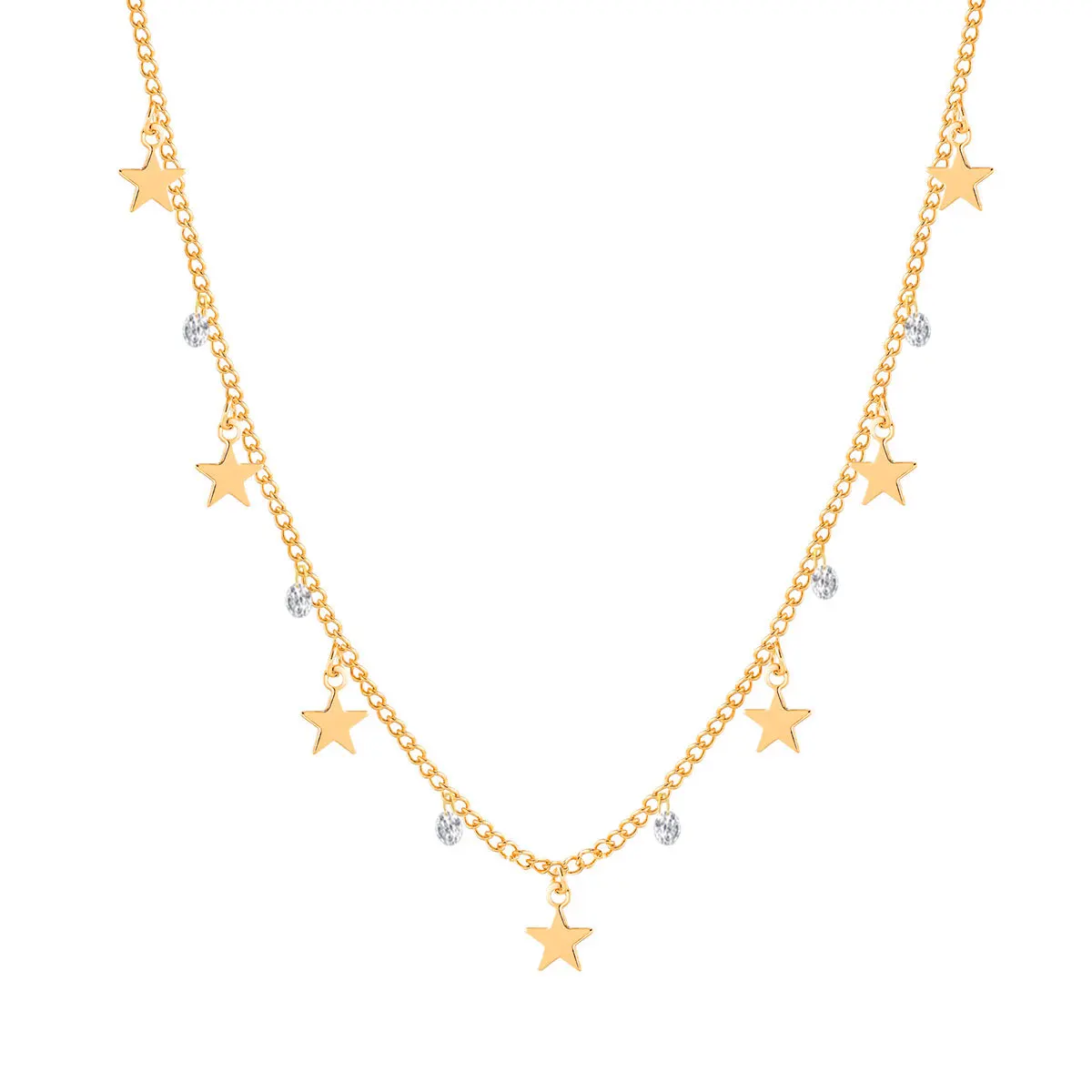 

European and American cross border jewelry popular five pointed star necklace women's simple zircon Star Necklace xl685