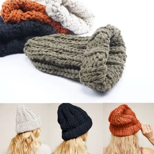Женская плетеная Вязаная Шерстяная трикотажная шапочка берет лыжная шапка