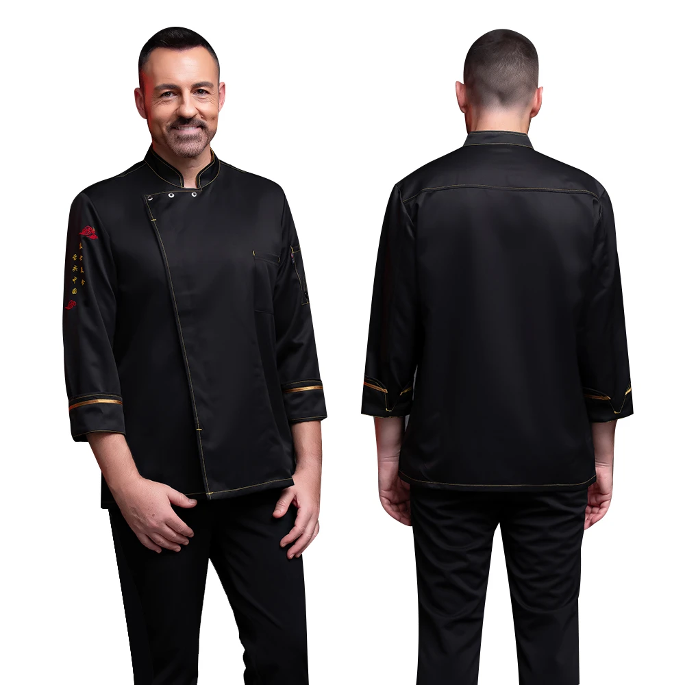 Униформа шеф-повара с длинным рукавом и карманом унисекс куртка для готовки в