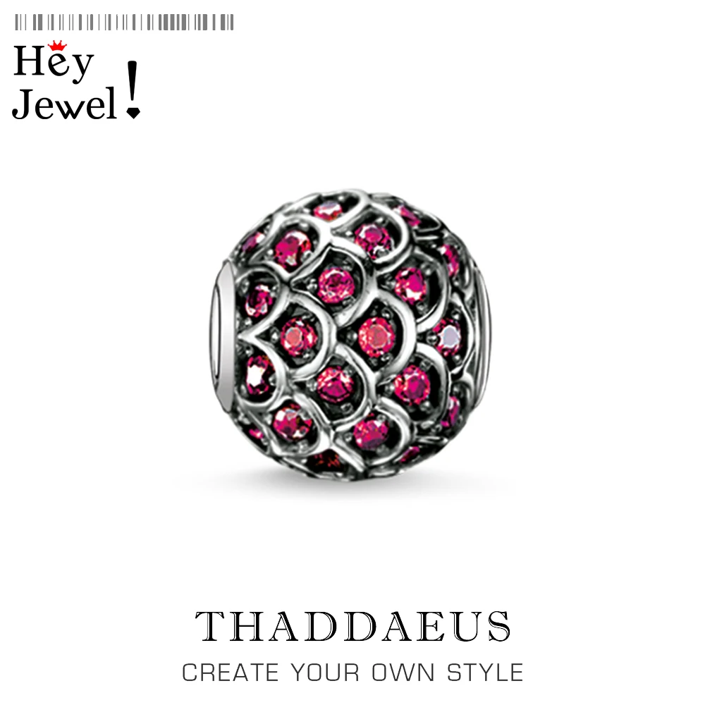 Бусины красная рыба серебро и стразы в виде бус подходящие браслет ожерелье из