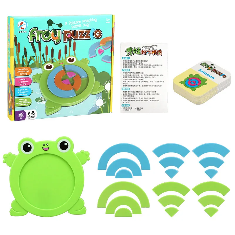 Детская игрушка пазл-лягушка в коробке настольная игра форма соответствующая