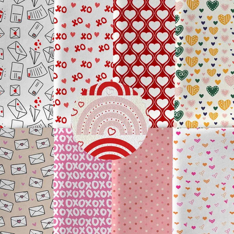 

Half yard DIY Valentine's Day princess element skirt fabric Print Polyester cotton Girl headband accessories 2265