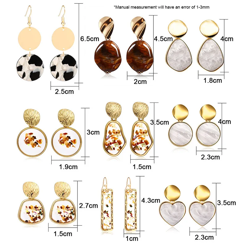 Женские акриловые геометрические круглые серьги POXAM винтажные элегантные