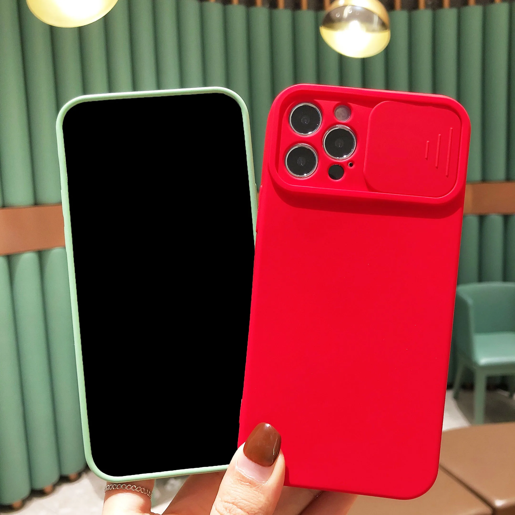 Жидкий сплошной цвет пуш ап оконный чехол для телефона iPhone 12Pro Max 11Pro MaxPC защита Xs 7 8