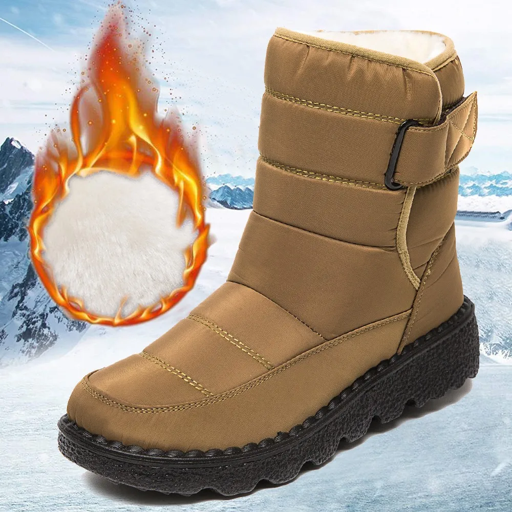 

Women Warm Boots Ultralight Winter Shoes Women Ankle Botas Mujer Platform Snow Boots Female Slip on Casual Shoes Plush Footwear