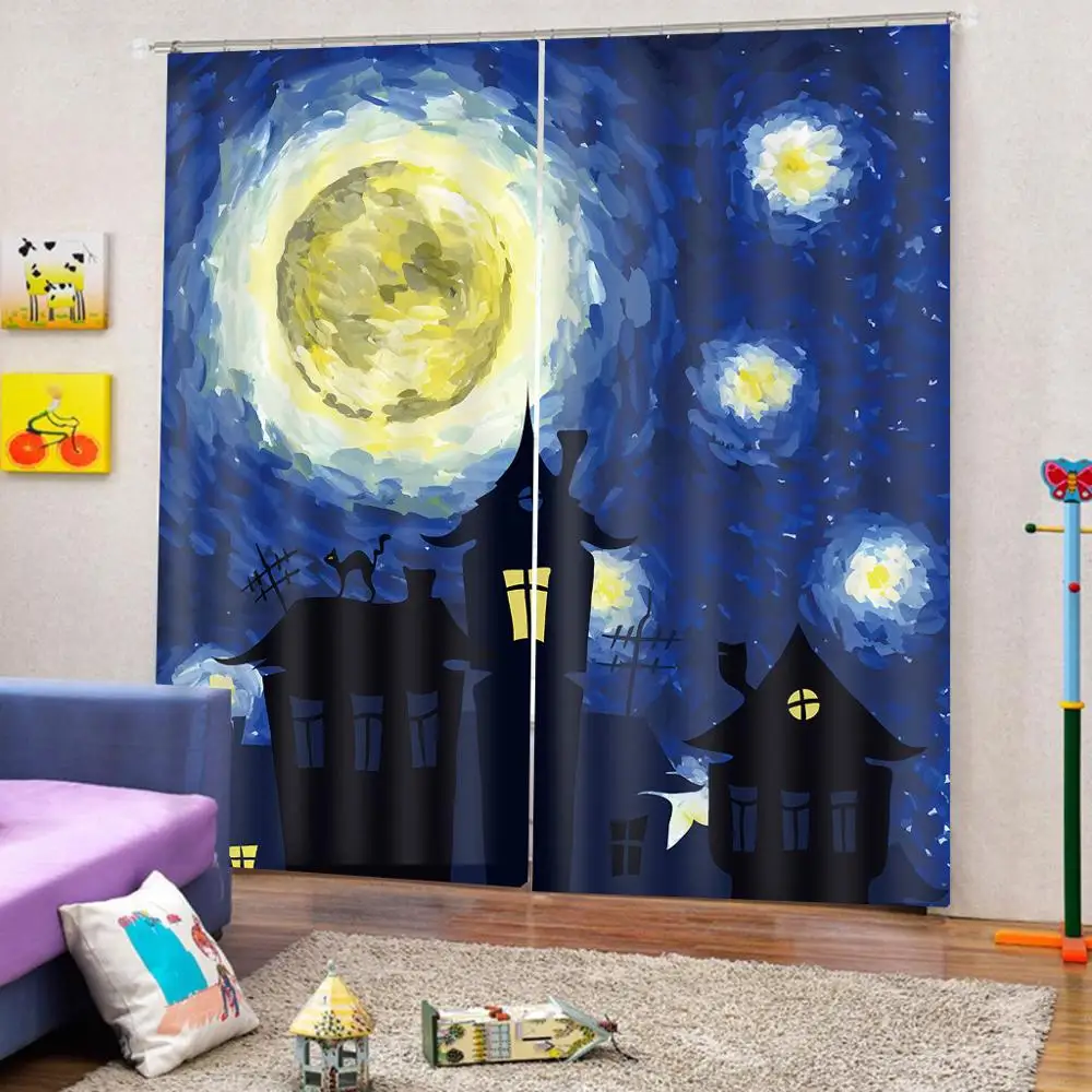 Занавески на окна роскошные шторы с мультяшным 3d-рисунком защита от солнца для