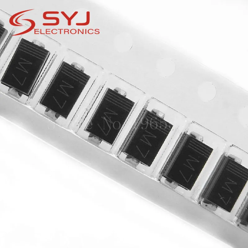 100 шт./лот 1N4007 IN4007 SMA SMD 1A 1000V M7 с выпрямительным диодом в наличии на складе