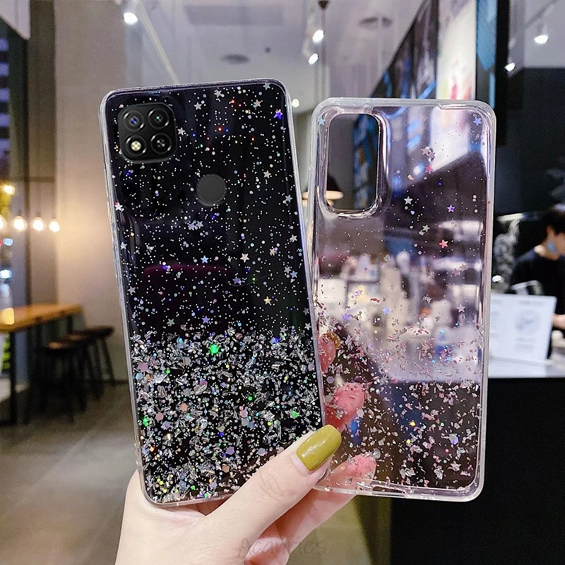 Bling Diamond Star Glitter Phone Case For On Xiaomi Redmi 9C Nfc 9A 9AT K40 K30 K20 Pro Note 6 5 4 4x Pro 6A 5A Soft Back Cover
