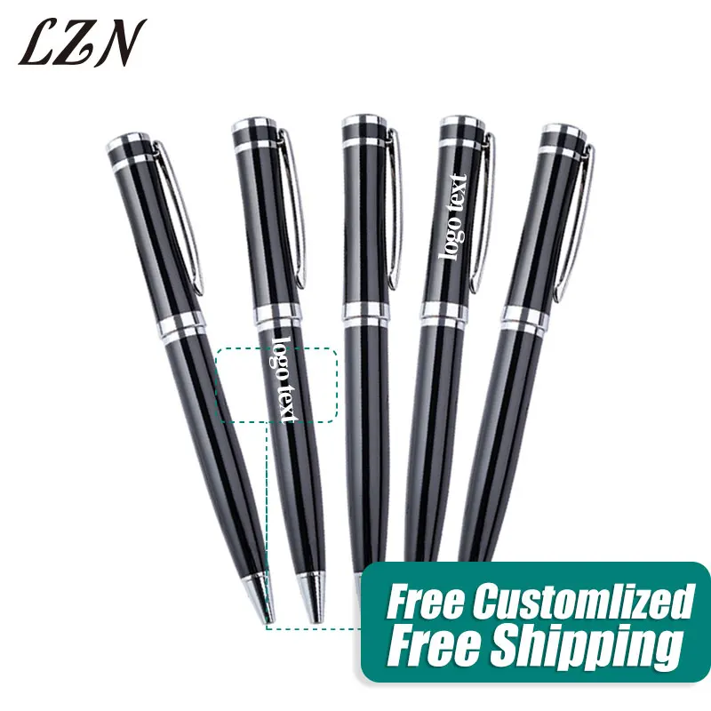 LZN черная с серебряным зажимом шариковая ручка универсальные Канцелярские