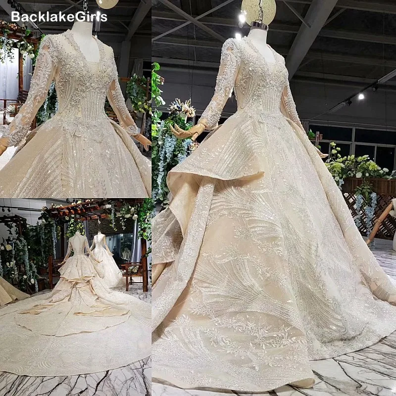 BacklakeGirls 2020 сексуальные кружевные Роскошные Африканские свадебные платья с v