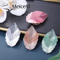 meicem womens 2021 new tree leaf magnetic buckle brooch multi colored plant accessories brooches women fashion accessories gift