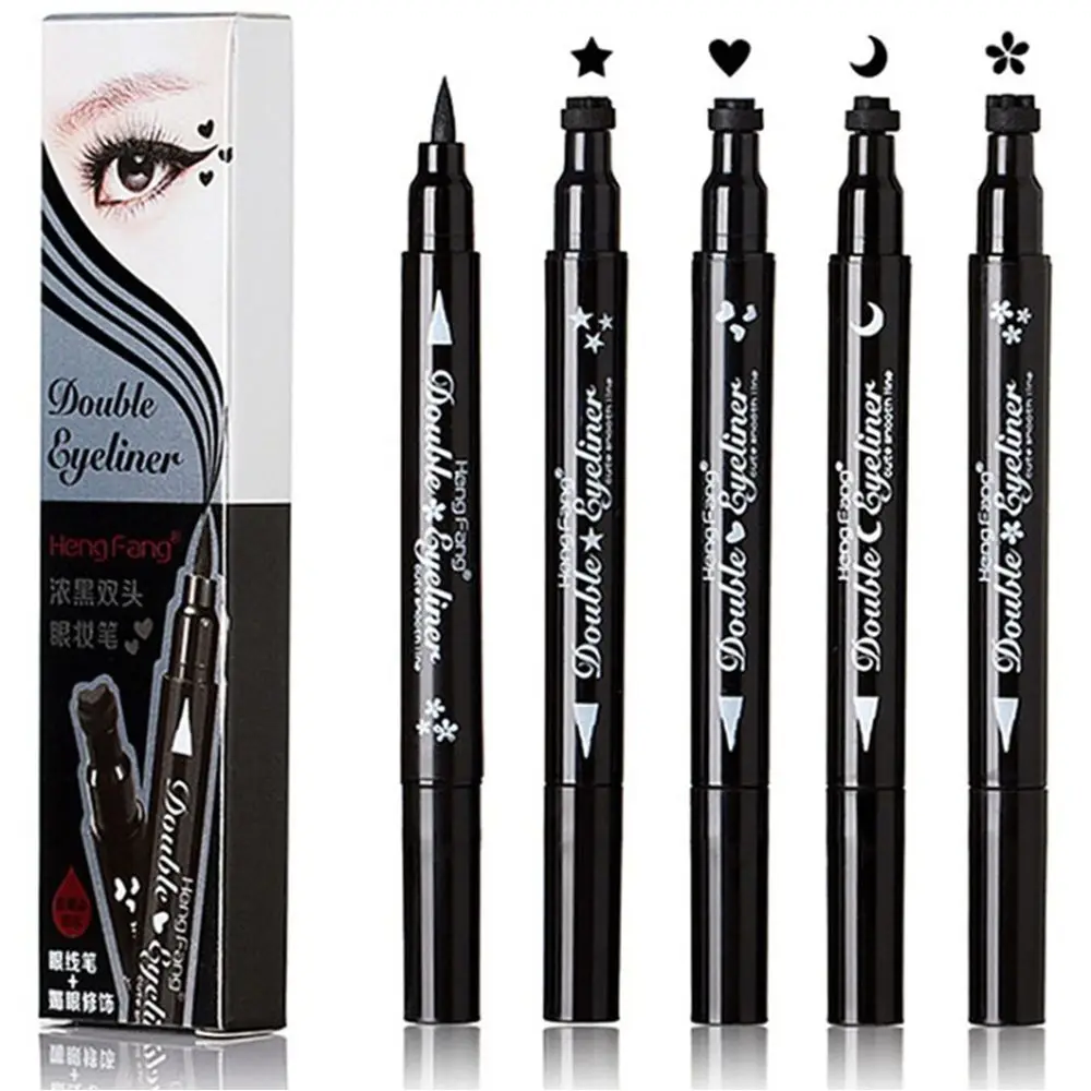 Двухсторонняя Водостойкая Подводка для глаз макияжа звезда сердце точка луна