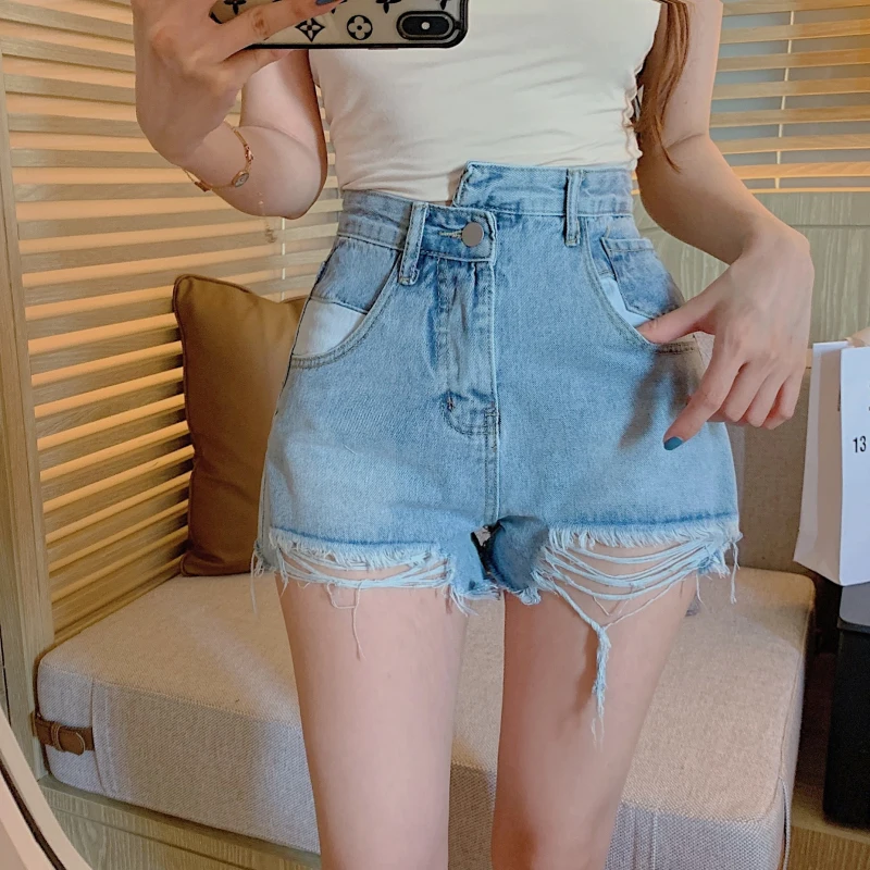 

Limiguyue Summer Korean High Waist Women Chic Tassel Fringe Denim Shorts Casual Bermuda Jean Shorts Casual Sexy Feminina K1453