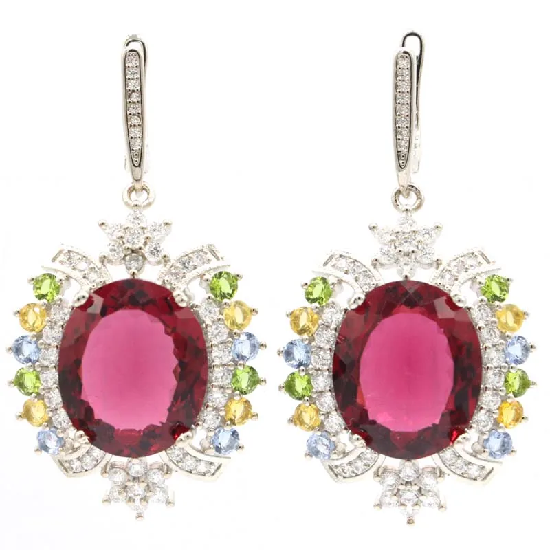 50x26 мм разноцветный турмалин перидот цитрин фиолетовый танзанит CZ для женщин