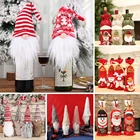 Рождественские украшения для дома Чехол для винной бутылки с Санта-Клаусом