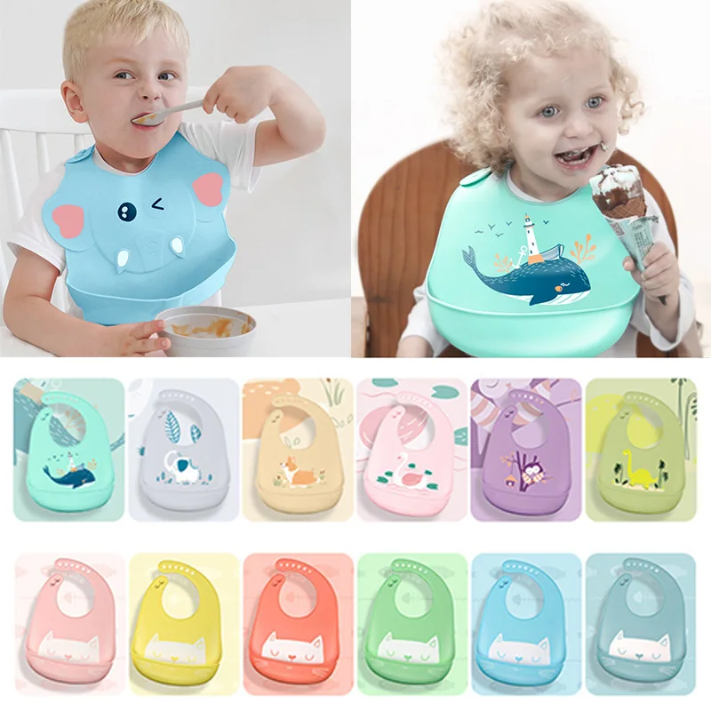 

Детские вещи Водонепроницаемый силиконовый нагрудник для кормления для новорожденных фартуки с рисунком регулируемые детские нагрудники ...