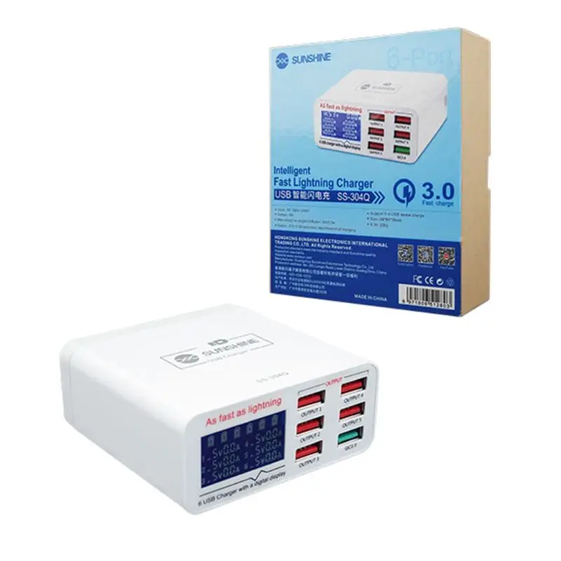OOTDTY QC3.0 5 в зарядное устройство 6 портов USB мобильный телефон Быстрая зарядка
