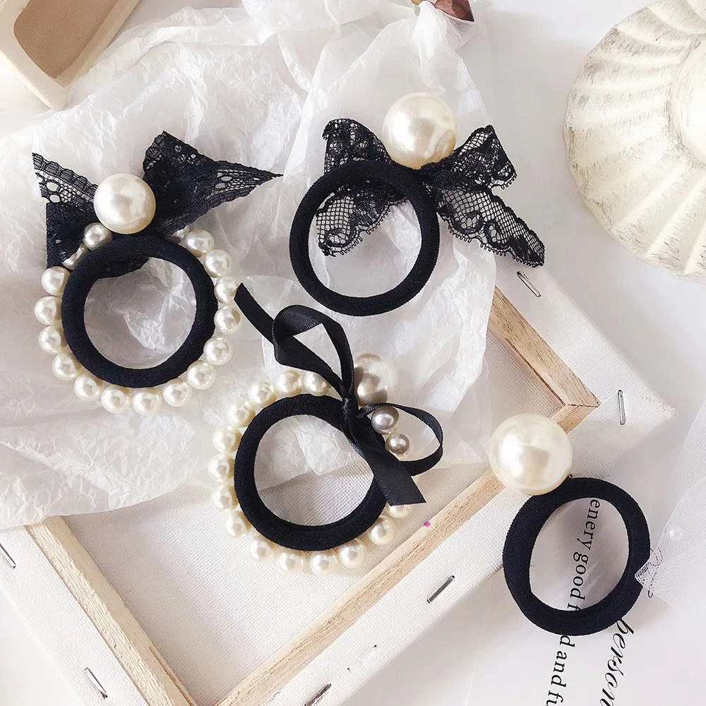 Резинка для волос с жемчугом Женский хвостик резинка аксессуары волос| |