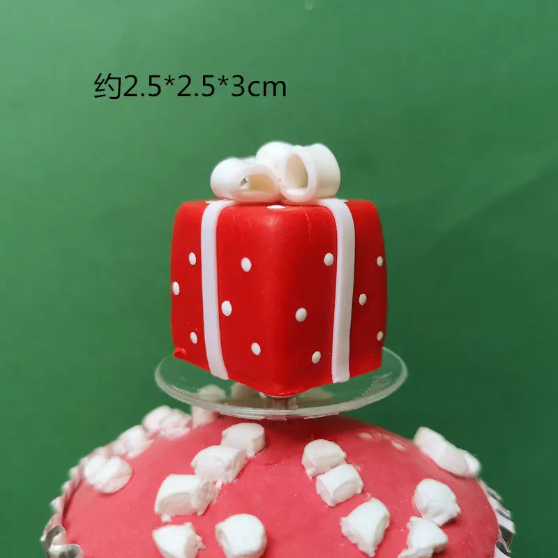 Gift box B Санта-Клаус, лось, снеговик, рождественские топперы для торта, дерево, олень, обувь, украшения на год, вечерние принадлежности для выпечки, подарки для детей - Цвет: Gift box B