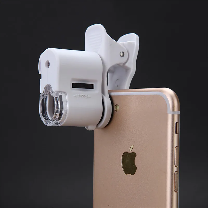 

HD 60X Mobile Phone Macro Lens leasy to install Optical Zoom Magnifier Micro Camera Clip with LED Light Phone lens