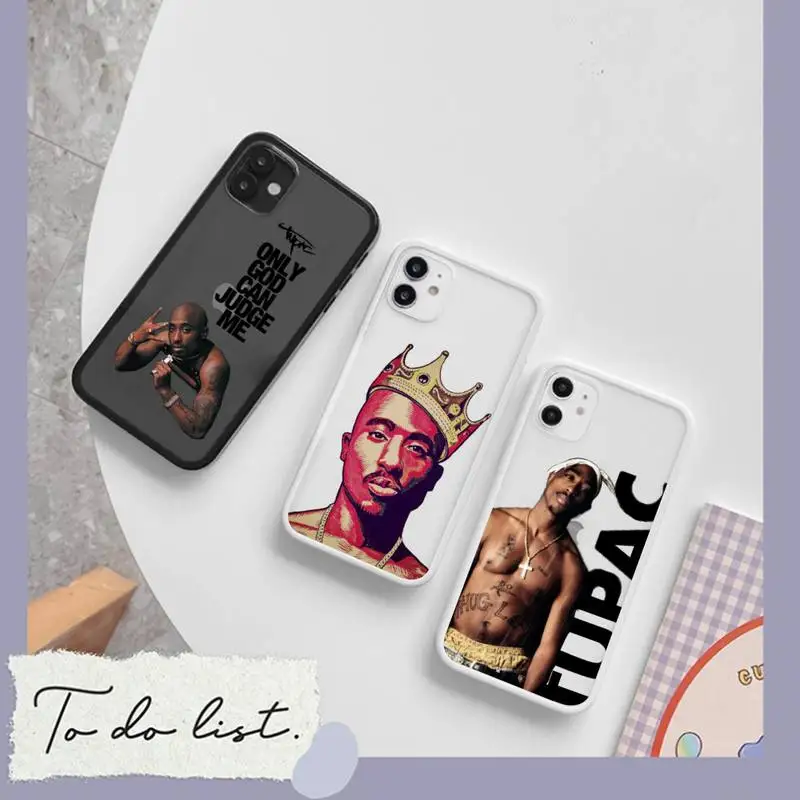 

tupac 2Pac Rapper phone cases matte transparent For iphone 7 8 11 12 plus mini x xs xr pro max cover