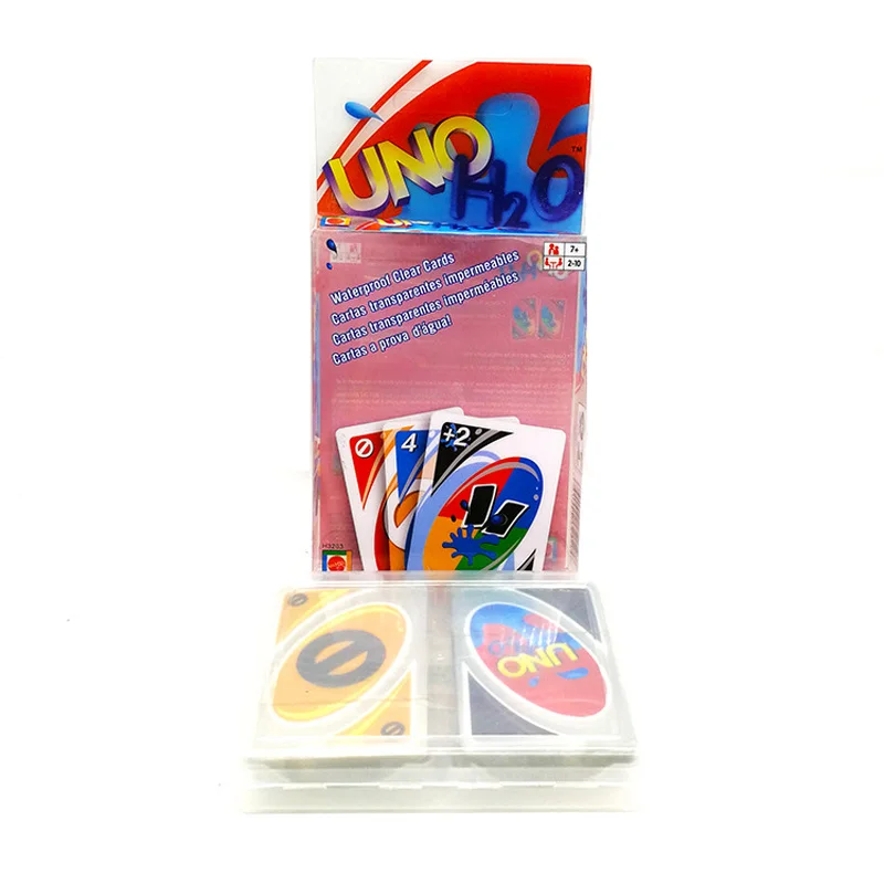 UNO H2O Edition Mattel Card Game семейная забавная креативная прозрачная игра в карты детские