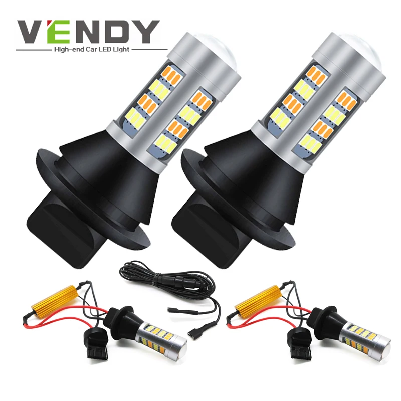 2x WY21W PY21W BAU15S светодиодный указатель поворота + дневные ходовые огни светильник DRL