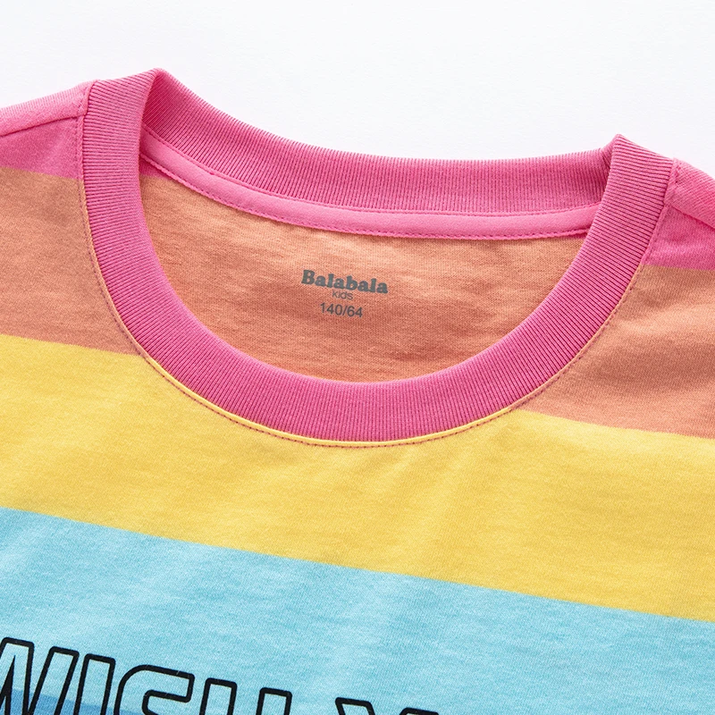Balabala футболка с короткими рукавами для девочек детский топ на лето 2020 новая милая