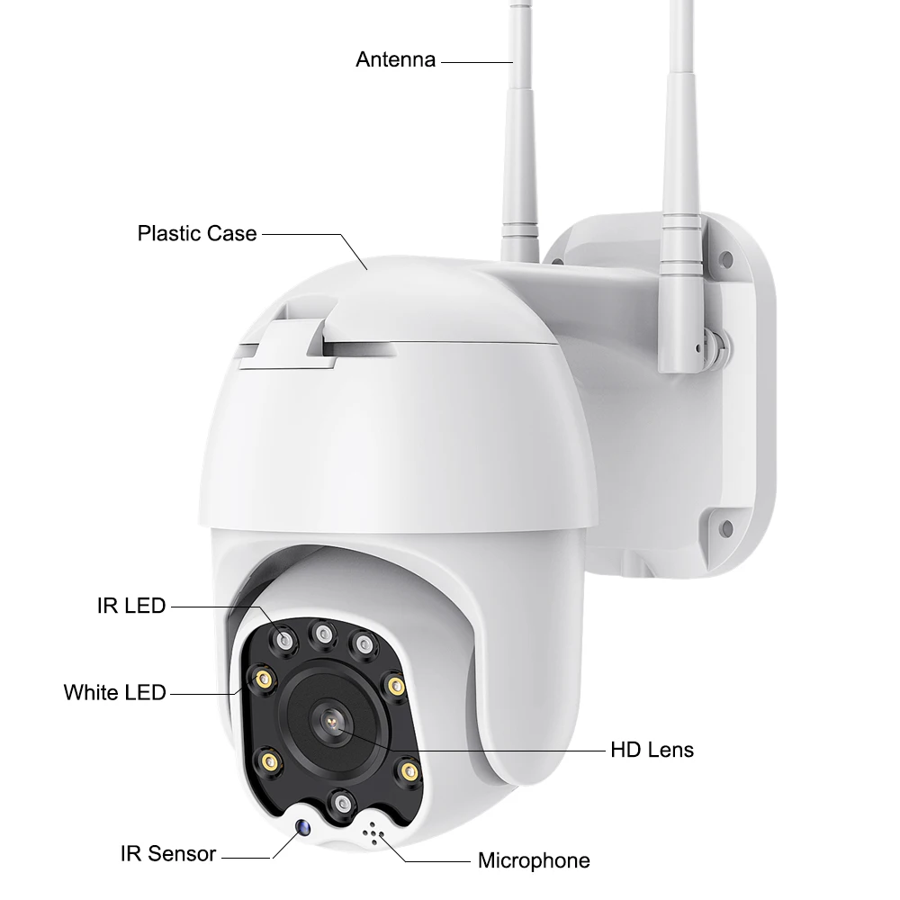 Wifi security camera digicam 1080P H.265 1920x1080 PTZ Max 128GB Onvif Camera baby monitor Support NVR P2P iCsee APP Waterproof - купить по