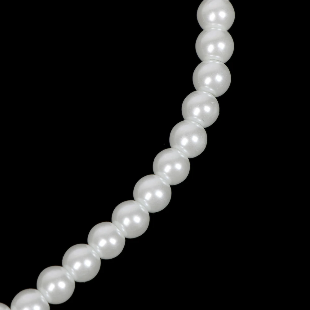 

8MM White South Sea Shell Pearl Gemstones Round Beads Flower Clasp Necklace 18" Classic Accessories