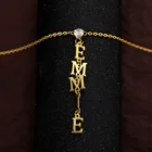 Мода пользовательских персонализированные из нержавеющей стали ожерелья для Cuople зубец Набор Циркон Письмо ожерелье кулон-табличка с именем ювелирные изделия