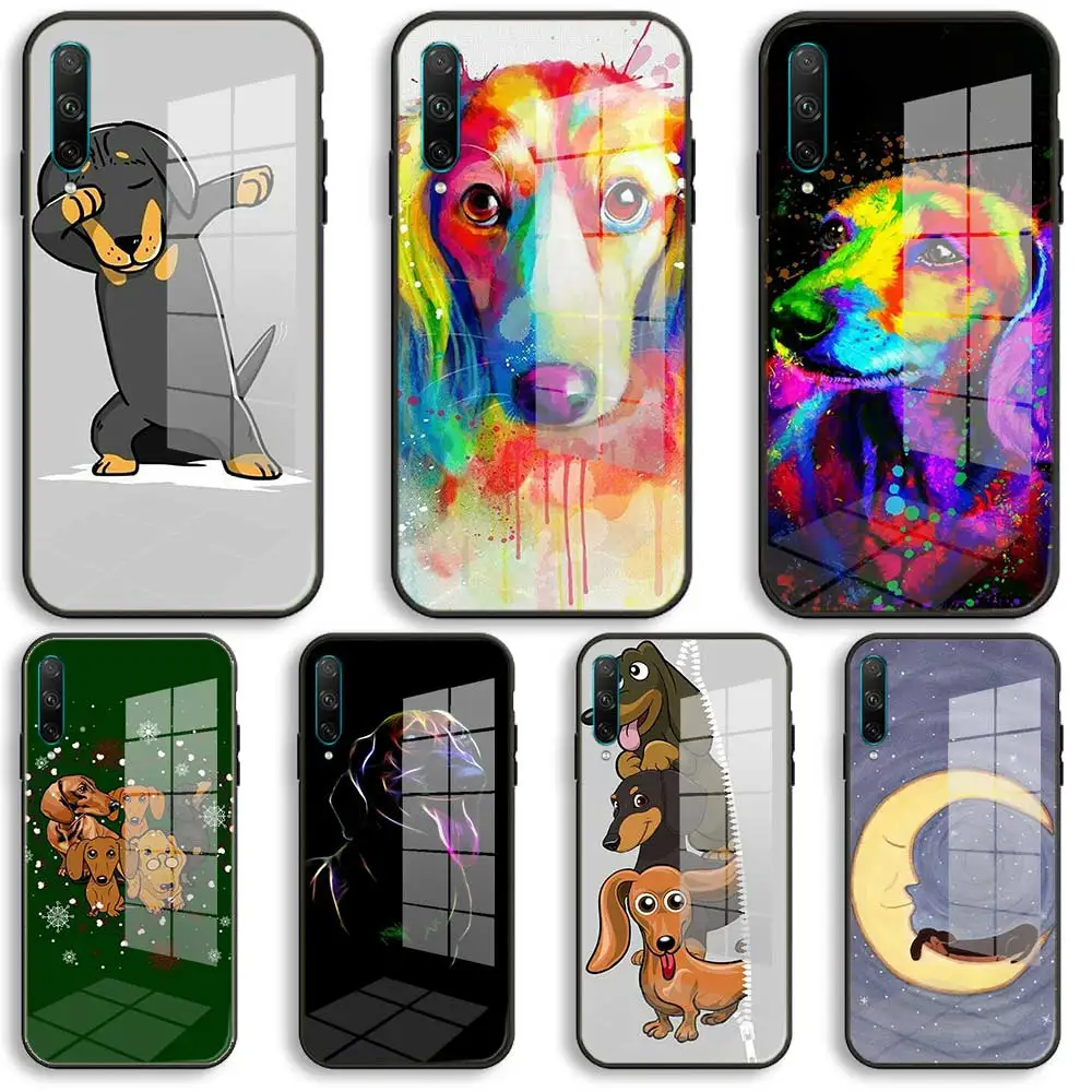 Силиконовый чехол Nayida с рисунком таксы для Huawei Honor 50, 30, 20, 10 Lite Pro, 10i, 20i, 9a, X9A, 8a, X8, 8X, X8A, X7A, стеклянный чехол