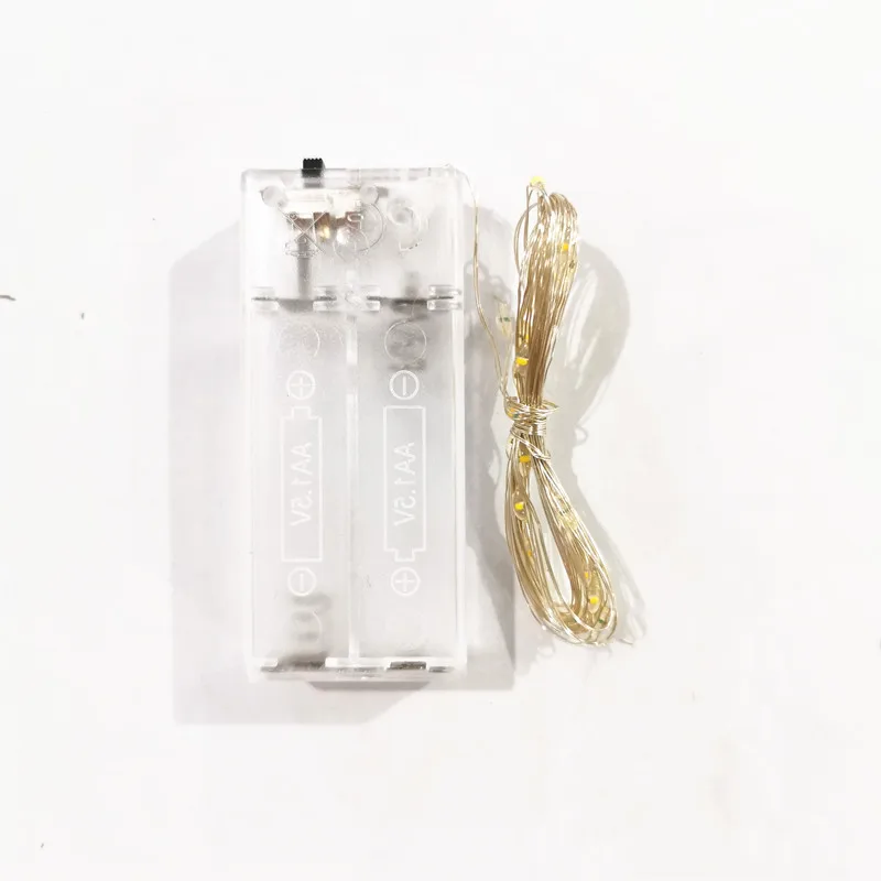 Светодиодная светильник рлянда из серебристой проволоки Сказочная теплая белая