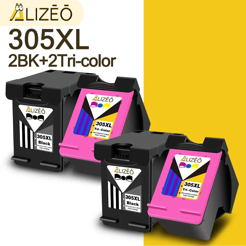 

4 Pcs Replacement compatible For HP 305 HP 305 XL Ink Cartridge For Deskjetseries Plus Series 4100 4110 4120 4121 4122 4130