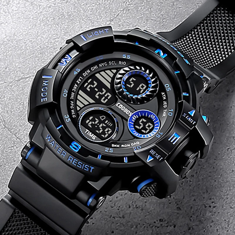 Роскошные мужские спортивные цифровые наручные часы с креативным маленьким