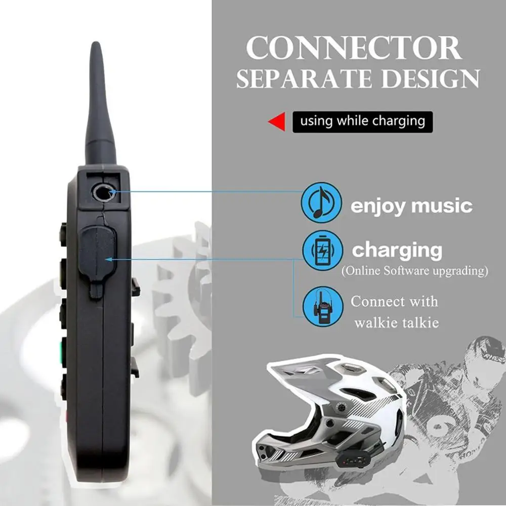 Мотоцикл для переносного приемо-передатчика Bluetooth гарнитура, наружный полно-дуплекс в режиме реального времени вызова Беспроводной для мотоциклетного шлема гарнитура E6