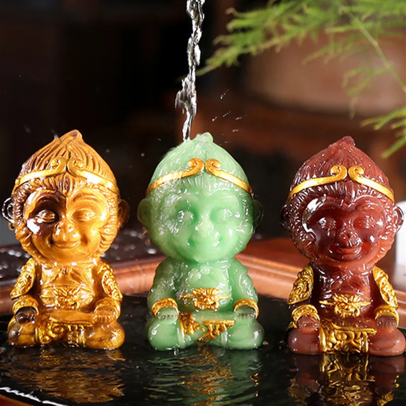 

1 PCS Boutique Resin tea pet Car Ornament Monkey King Statue Tea Figurine Tea Set Accessories Sculpture Crafts home decoration