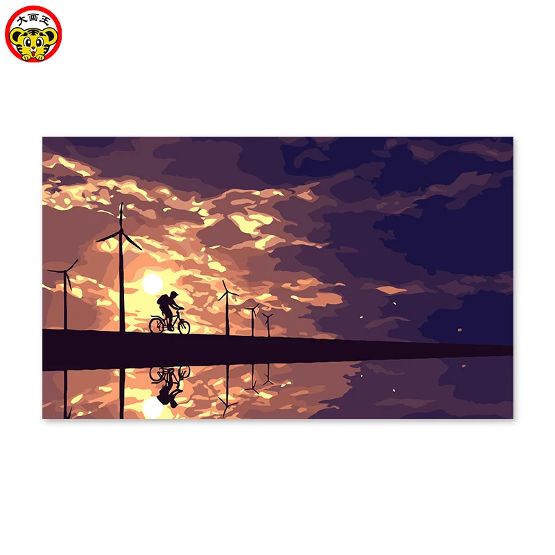 

Paint by Number Simple and Happy at Sunset Wall Decor Painting by Numbers Art One Piece Classic Propylene 40*66cm Scenery Cotton