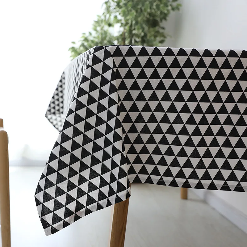 Черно-белые полосатые скатерти новый стиль декоративная элегантная