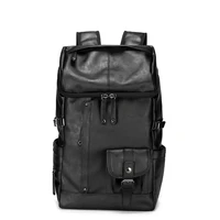 weysfor mens large leather antitheft travel backpack laptop bags black bagpack big capacity school male business shoulder bag