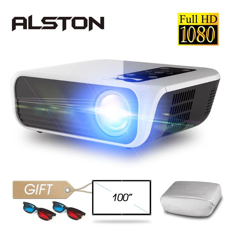 ALSTON T8 Full HD 1080p проектор 4k 5000 люмен кинопроектор видеопроектор HDMI USB AV с подарком