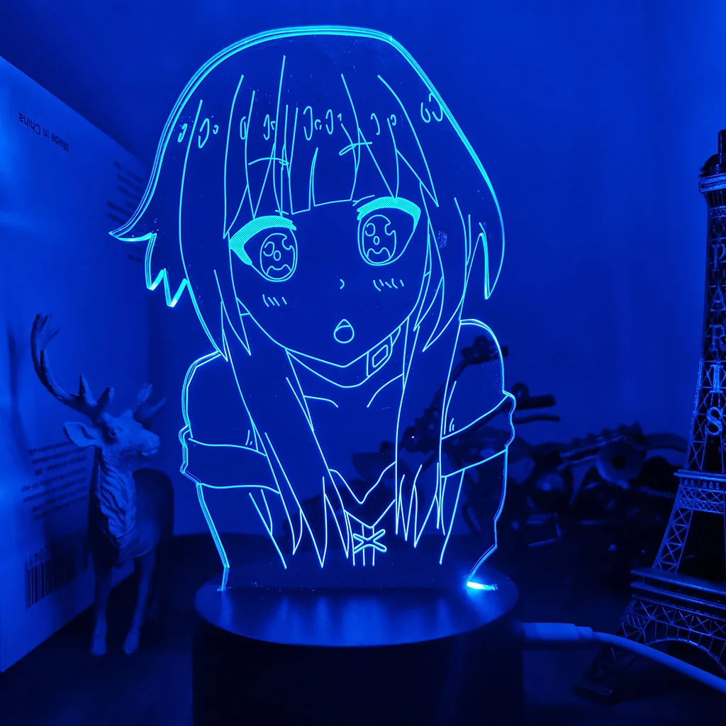 Anime 3d Lamp KonoSuba for Bedroom Decor Nightlight Kids Birthday Gift Manga Gadget KonoSuba Led Night Light Bedside