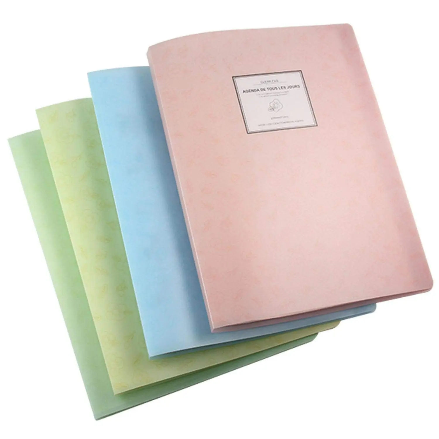 

A4 Display Book Folder,Paper Storage Folder Plastic 20 Pockets(Pink)